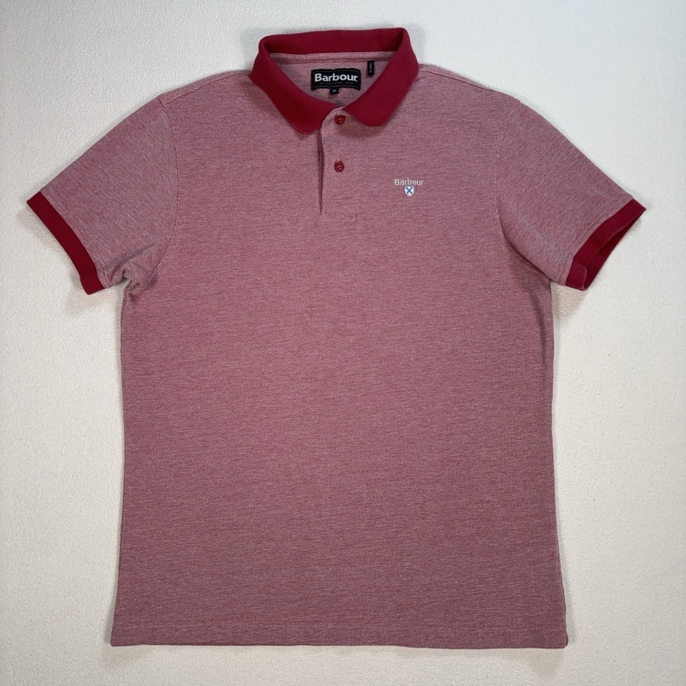 Barbour Polo‎ Men's M Red 100% Cotton Embroidered Logo Shirt MML0628RE74